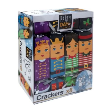 8 CRACKERS DE FETE NUTCRACKERS AVEC MASQUES SELFIES