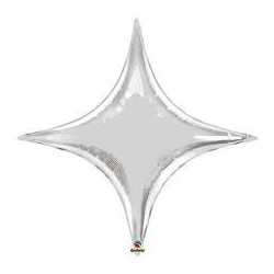 BALLON METALLIQUE ETOILE STARPOINT ARGENT 79 X 78.5 CM 