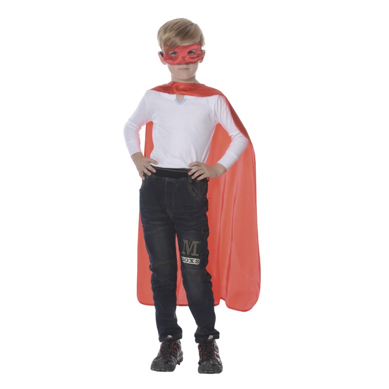 DEGUISEMENT ENFANT SUPER HEROS CAPE ET MASQUE ROUGE 