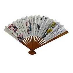 EVENTAIL CHINOIS EN PAPIER DECORE