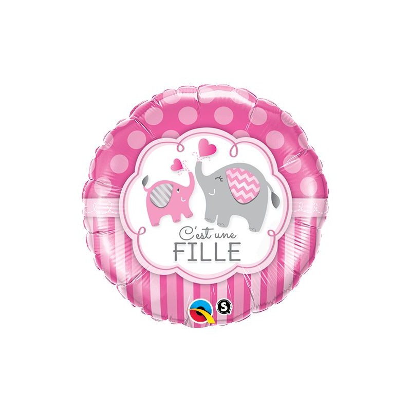 BALLON METALLIQUE 46 CM FILLE ELEPHANT