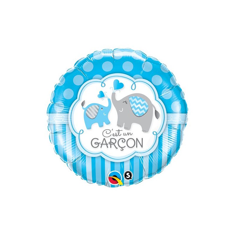 BALLON METALLIQUE 46CM GARCON ELEPHANT