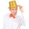 CHAPEAU HAUT DE FORME PLASTIQUE PAILLETTE OR  CHAPEAU HAUT DE FORME PLASTIQUE PAILLETTE OR