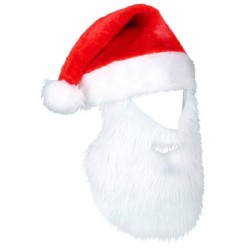 BONNET DE PERE NOEL AVEC BARBE