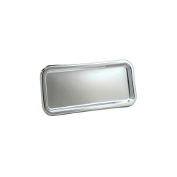 2 PLATEAUX RECTANGULAIRES METALLISES ARGENT 35 X 24 CM