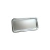 2 PLATEAUX RECTANGULAIRES METALLISES ARGENT 35 X 24 CM