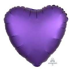 BALLON METALLIQUE COEUR SATIN VIOLET ROYAL 43 CM