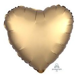 BALLON METALLIQUE COEUR SATIN OR 43CM