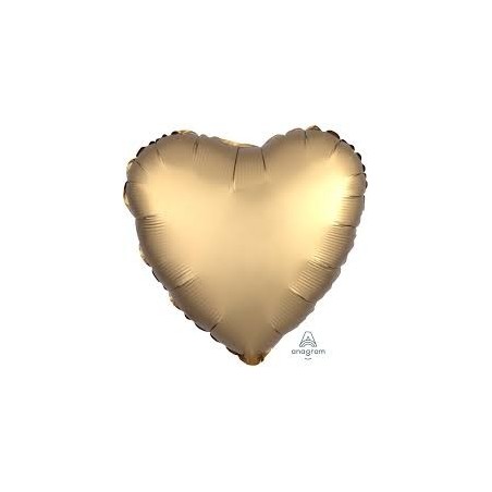 BALLON METALLIQUE COEUR SATIN OR 43CM 
