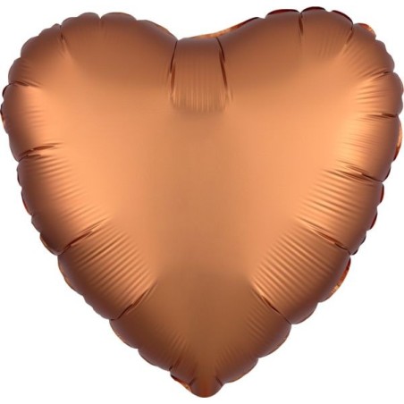 BALLON METALLIQUE COEUR SATIN AMBRE 43 CM 