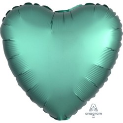 BALLON METALLIQUE COEUR SATIN JADE 43 CM