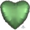 BALLON METALLIQUE COEUR SATIN VERT EMERAUDE 43 CM