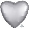 BALLON METALLIQUE COEUR SATIN GRIS PLATINE 43 CM BALLON METALLIQUE COEUR SATIN GRIS PLATINE 43 CM