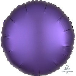 BALLON METALLIQUE ROND SATIN VIOLET ROYAL 43 CM