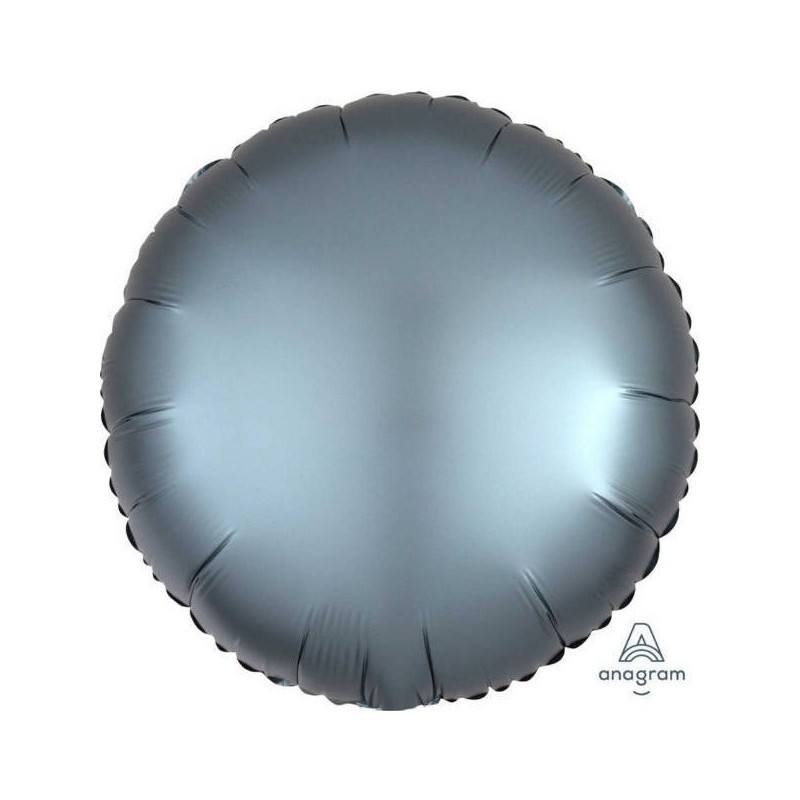 BALLON METALLIQUE ROND SATIN GRIS BLEU 43 CM BALLON METALLIQUE ROND SATIN GRIS BLEU 43 CM