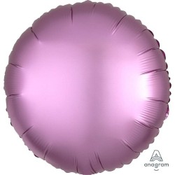 BALLON METALLIQUE ROND SATIN FLAMINGO 43 CM