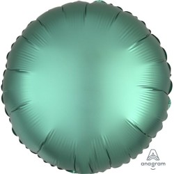 BALLON METALLIQUE ROND SATIN JADE 43 CM