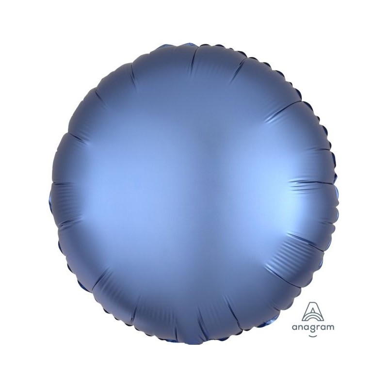 BALLON METALLIQUE ROND SATIN BLEU AZUR 43 CM BALLON METALLIQUE ROND SATIN BLEU AZUR 43 CM
