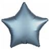 BALLON METALLIQUE ETOILE SATIN GRIS BLEU 43 CM