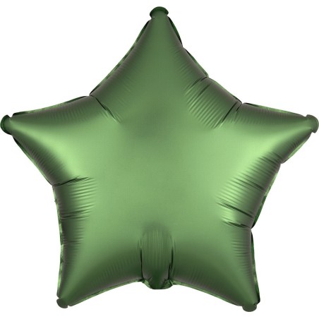 BALLON METALLIQUE ETOILE SATIN VERT EMERAUDE 43 CM