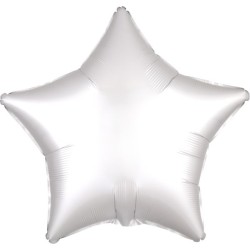 BALLON METALLIQUE ETOILE SATIN BLANC 43 CM