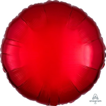 BALLON METALLIQUE ROND SATIN SANGRIA 43 CM