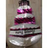 BALLON METALLIQUE GATEAU ROSE HAPPY BIRTHDAY 18" AIR