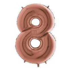 BALLON METALLIQUE CHIFFRE 8 102 CM ROSE GOLD