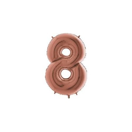 BALLON METALLIQUE CHIFFRE 8 102 CM ROSE GOLD