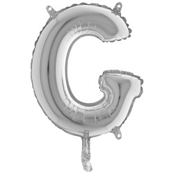 BALLON METALLIQUE LETTRE G ARGENT 35 CM