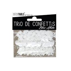 TRIO DE CONFETTIS DE TABLE BLANC