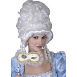 PERRUQUE FEMME POMPADOUR BLANC  BAROQUE 