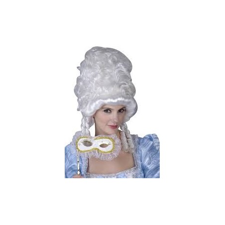 PERRUQUE FEMME POMPADOUR BLANC  BAROQUE 