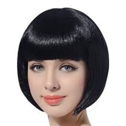 PERRUQUE COURTE CARRE NOIR FEMME 