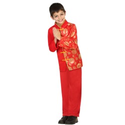 DEGUISEMENT CHINOIS ROUGE ET DORE GARCON 3-4 ANS 