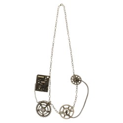 COLLIER STEAMPUNK ROUES DENTEES EN METAL