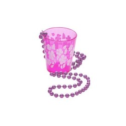 COLLIER VERRE A SHOOTER ROSE AVEC DES FLEURS 