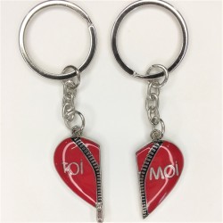 DUO PORTE-CLES COEUR 