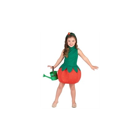 DEGUISEMENT  ROBE FRAISE TAILLE M  7-9 ANS 