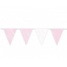 GUIRLANDE 12 FANIONS ROSE PASTEL 3 METRES