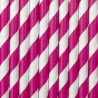 10 PAILLES PAPIER BLANC ET FUSCHIA