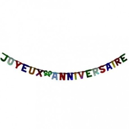 GUIRLANDE JOYEUX ANNIVERSAIRE MULTICOLORE 1.80 M