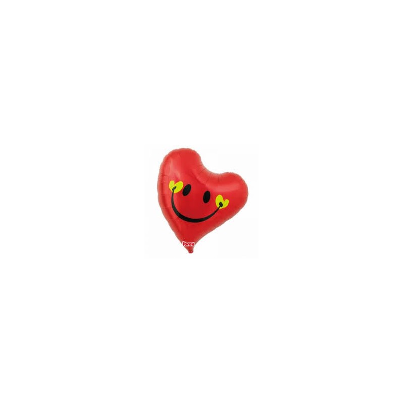 BALLON METALLIQUE COEUR SWEET LOVELY SMILE ROUGE 63 CM