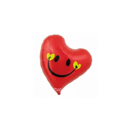 BALLON METALLIQUE COEUR SWEET LOVELY SMILE ROUGE 63 CM