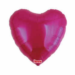 BALLON METALLIQUE COEUR MAGENTA 36CM 14" IBREX