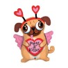 BALLON METALLIQUE 91 CM CHIEN PUGS & KISSES