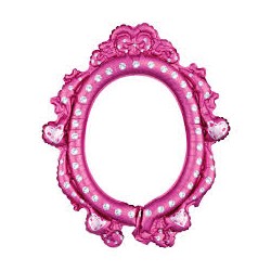 CADRE BALLON METALLIQUE ROSE MIROIR PRINCESSE