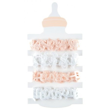 SACHET DE 4 RUBANS BABY CORAIL