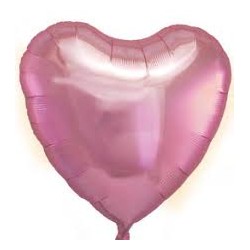 BALLON METALLIQUE COEUR ROSE PALE 46 CM 18 "