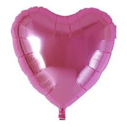 BALLON METALLIQUE COEUR ROSE 46 CM 18"